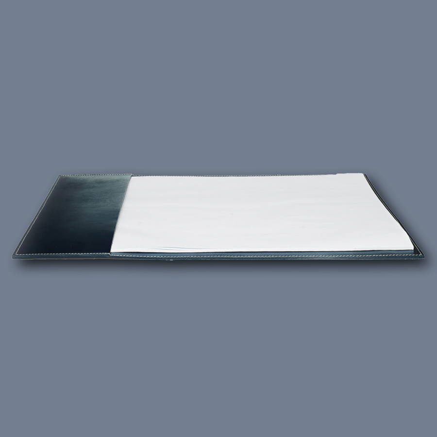 Schreibtischunterlage aus Leder in navy