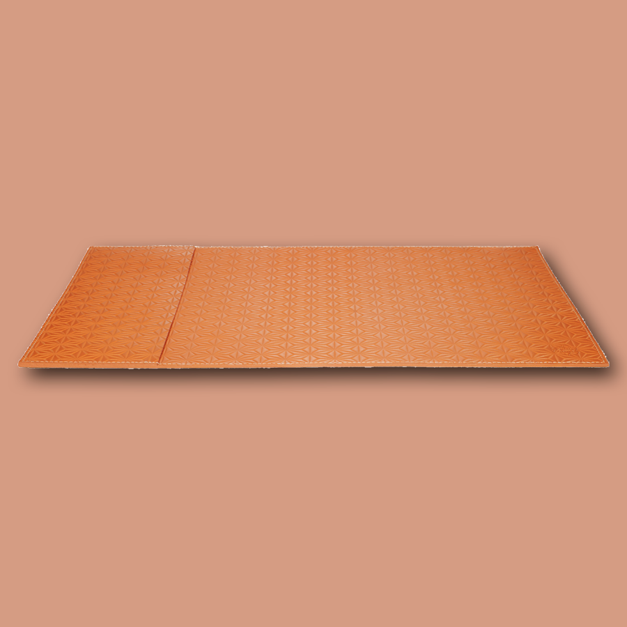 Schreibtischunterlage aus Leder in orange
