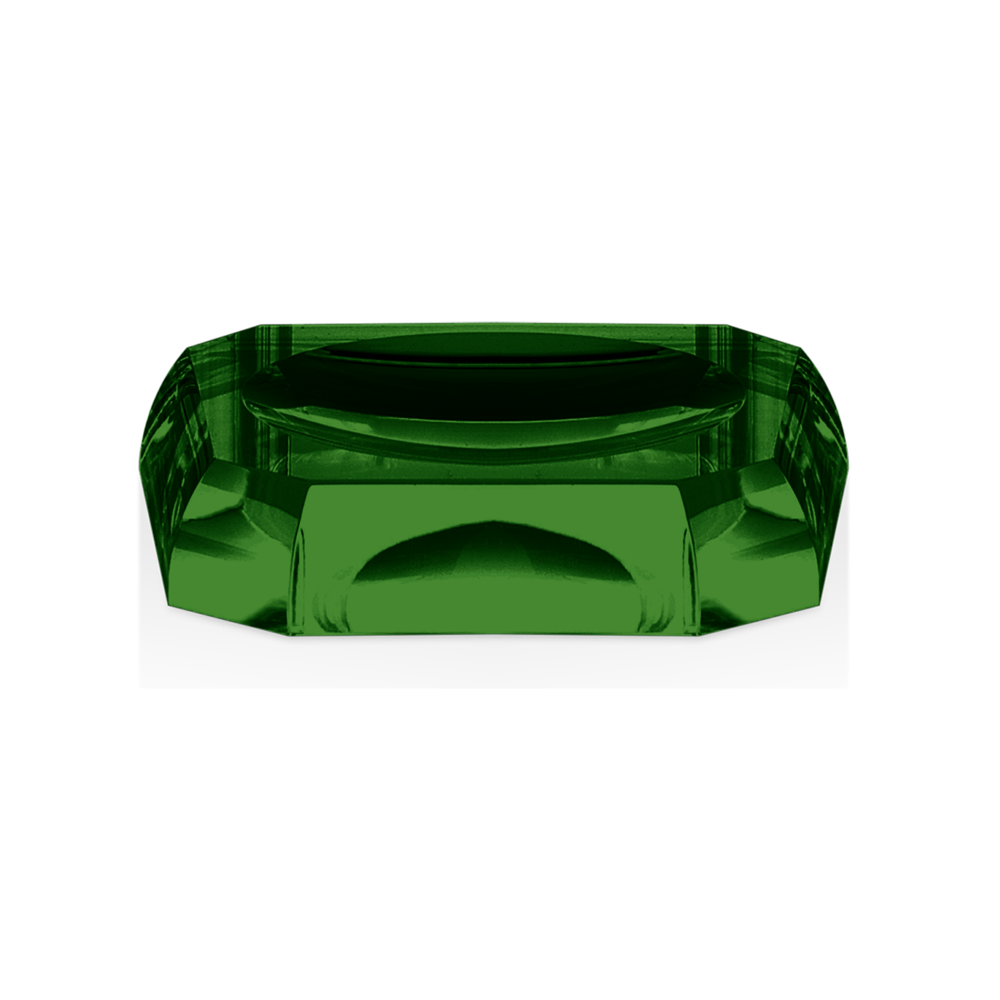 Seifenschale aus Kristallglas - grün
