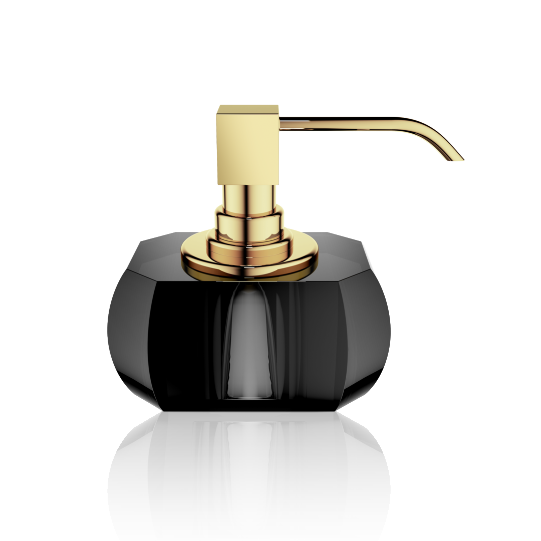 Seifenspender Kristall - anthrazit/gold