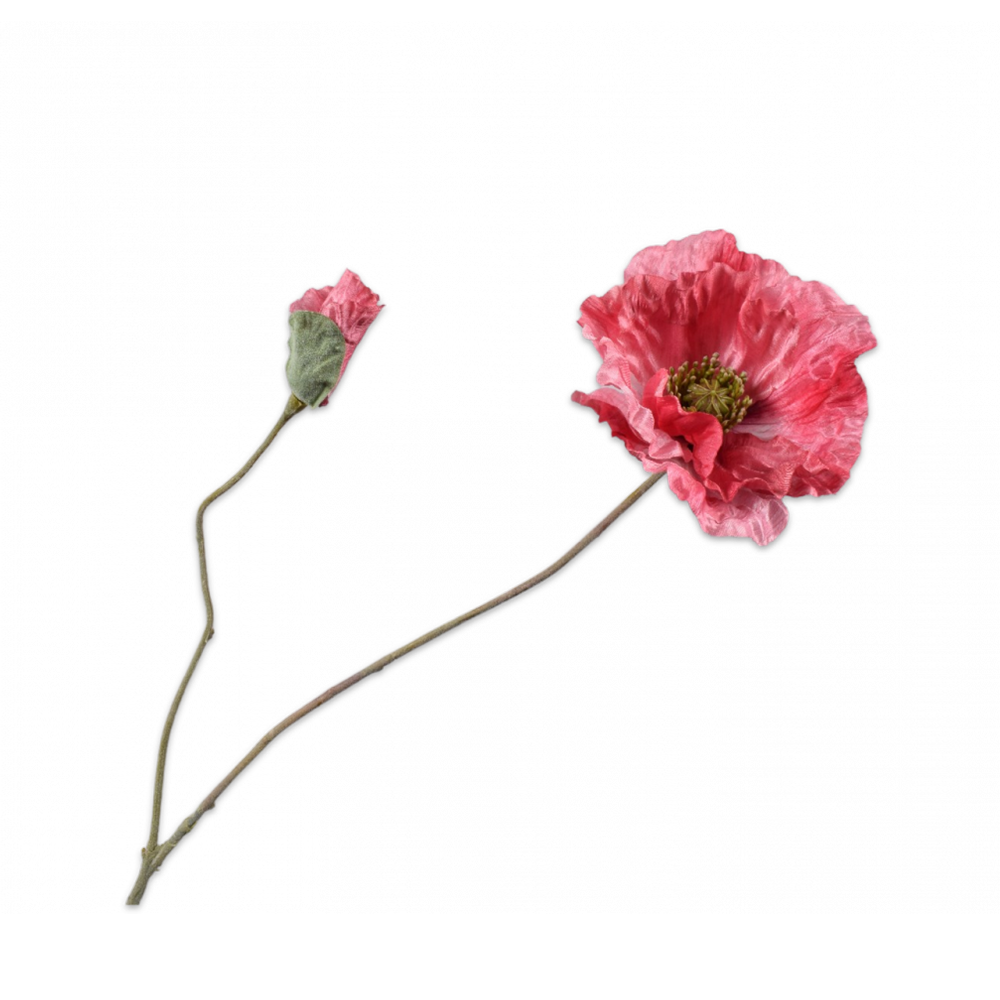 Kunstblume Mohn Zweig - mauve