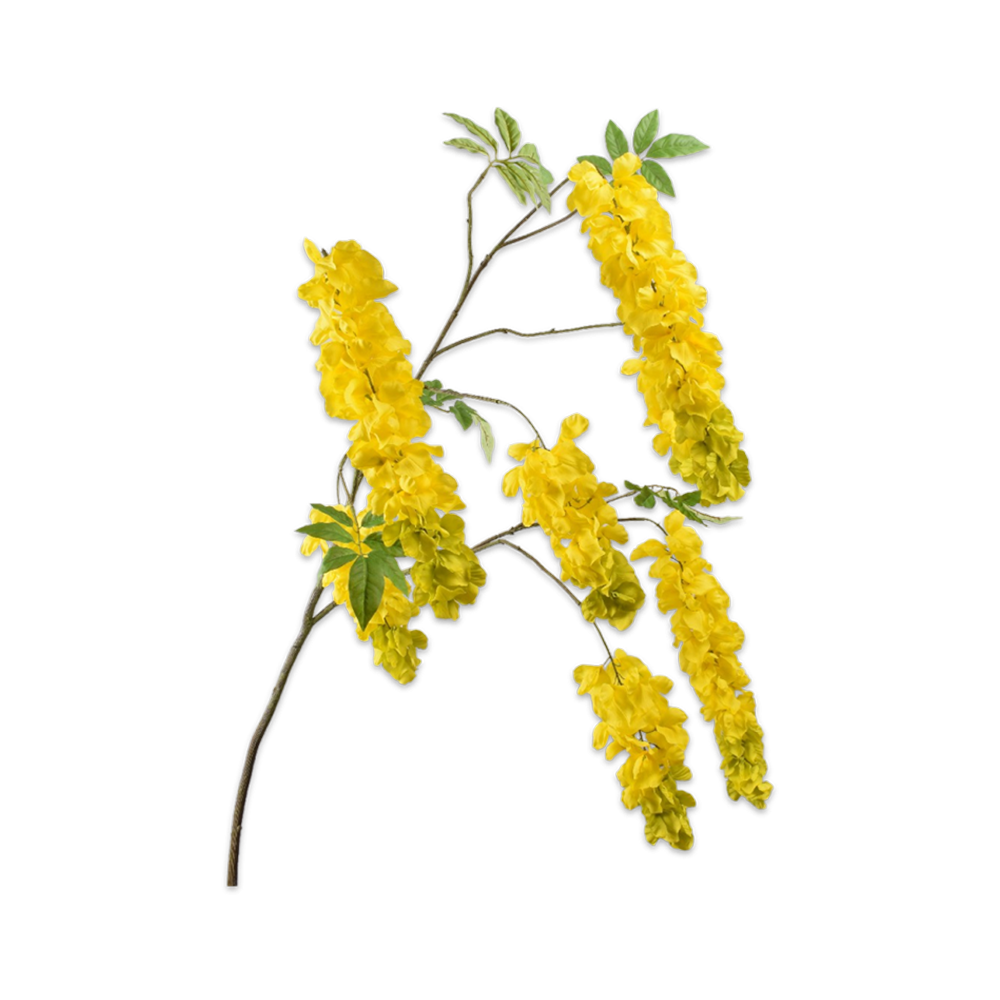 Kunstblume Wisteria Zweig - gelb L