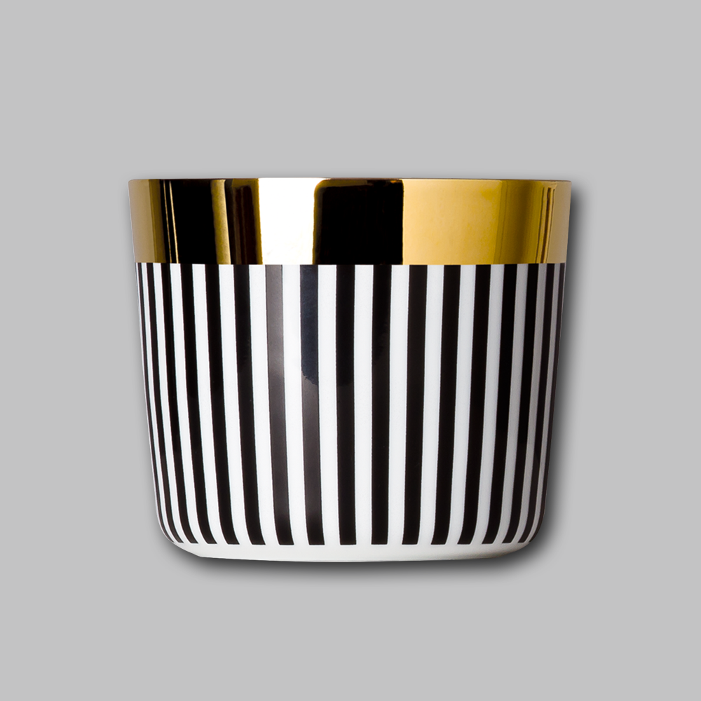 Champagne cup SIP OF GOLD Black and White - Vertical Stripes