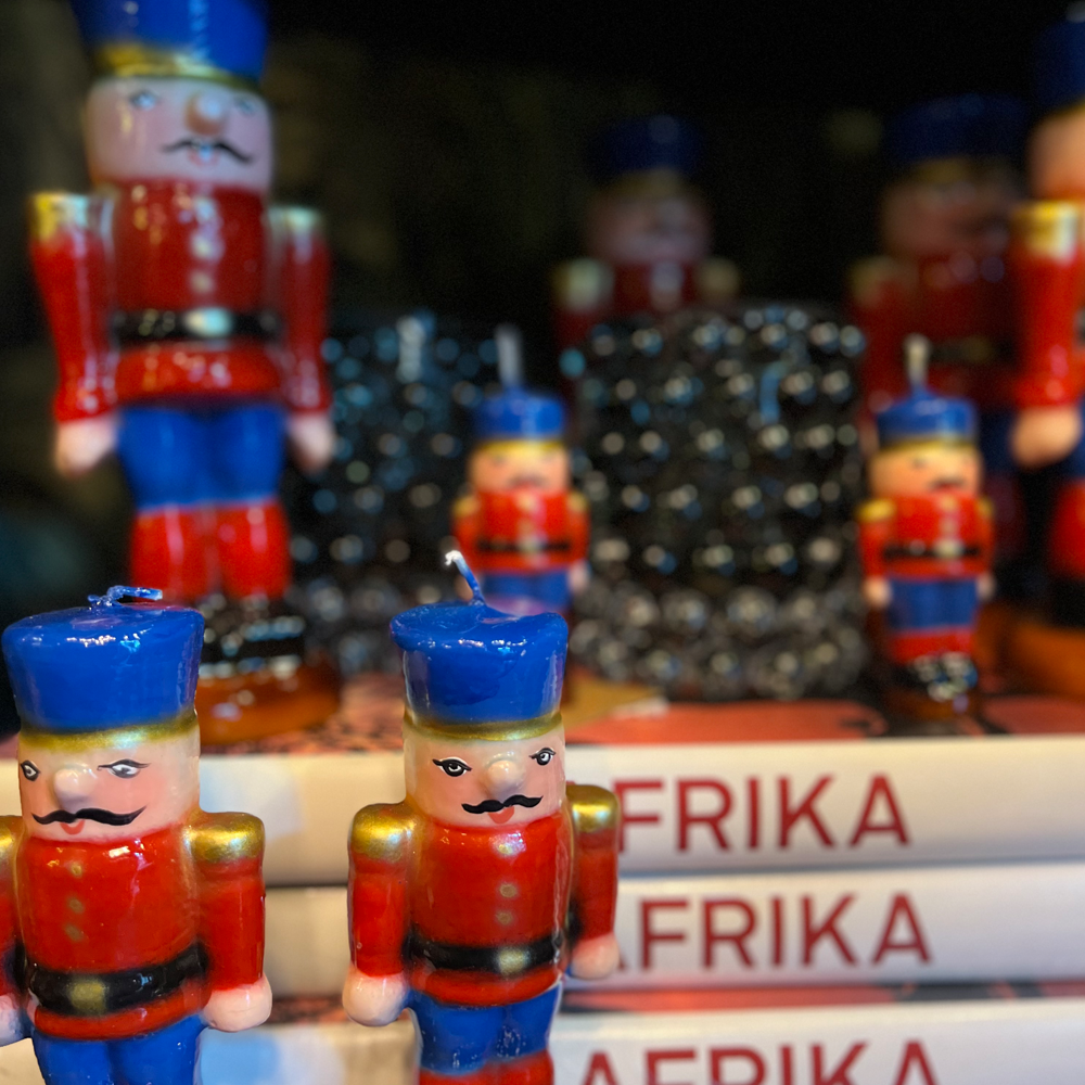 Weihnachtskerze - Nussknacker, grande, blau