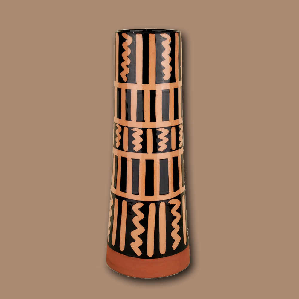 Taly Vase - beige &amp; black