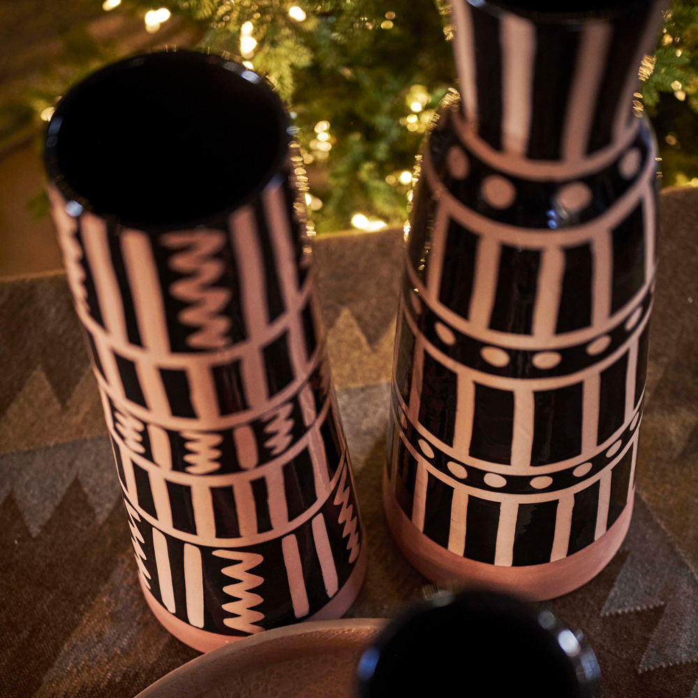 Taly Vase - beige &amp; black
