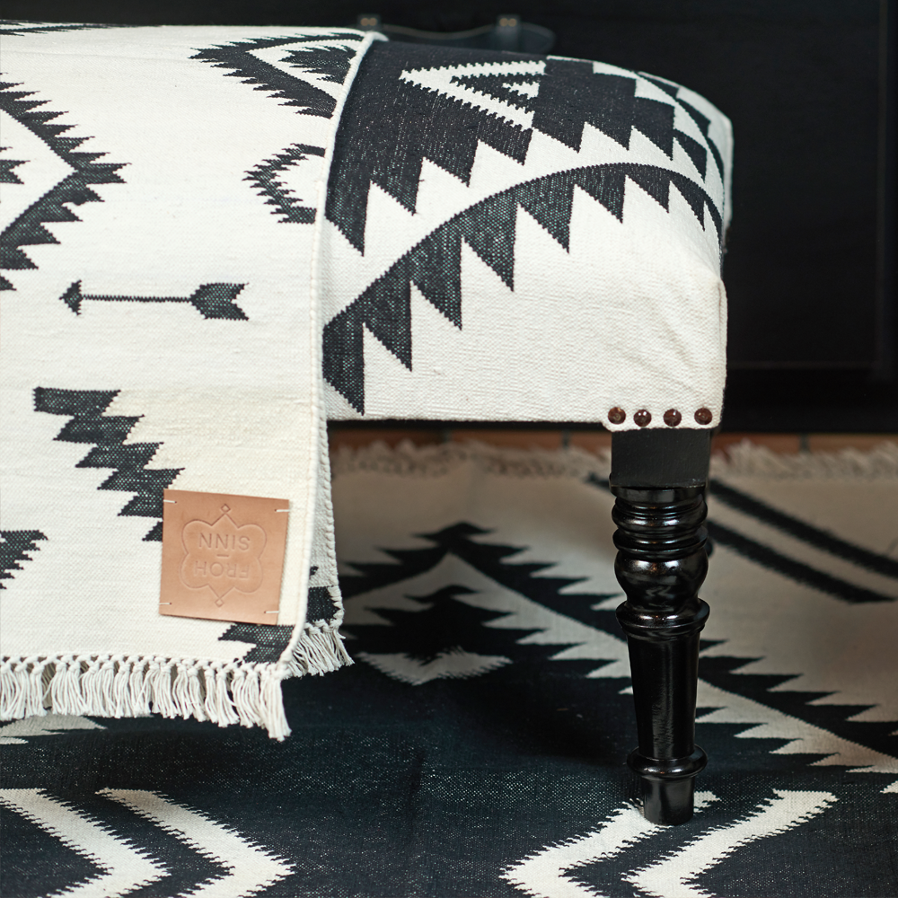 Kissen NAVAJO - white&amp;black