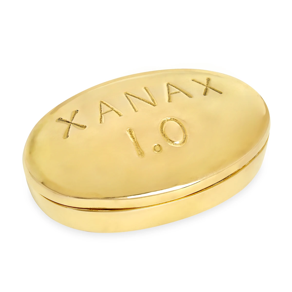 Deko Objekt Pill Box aus Messing - Xanax