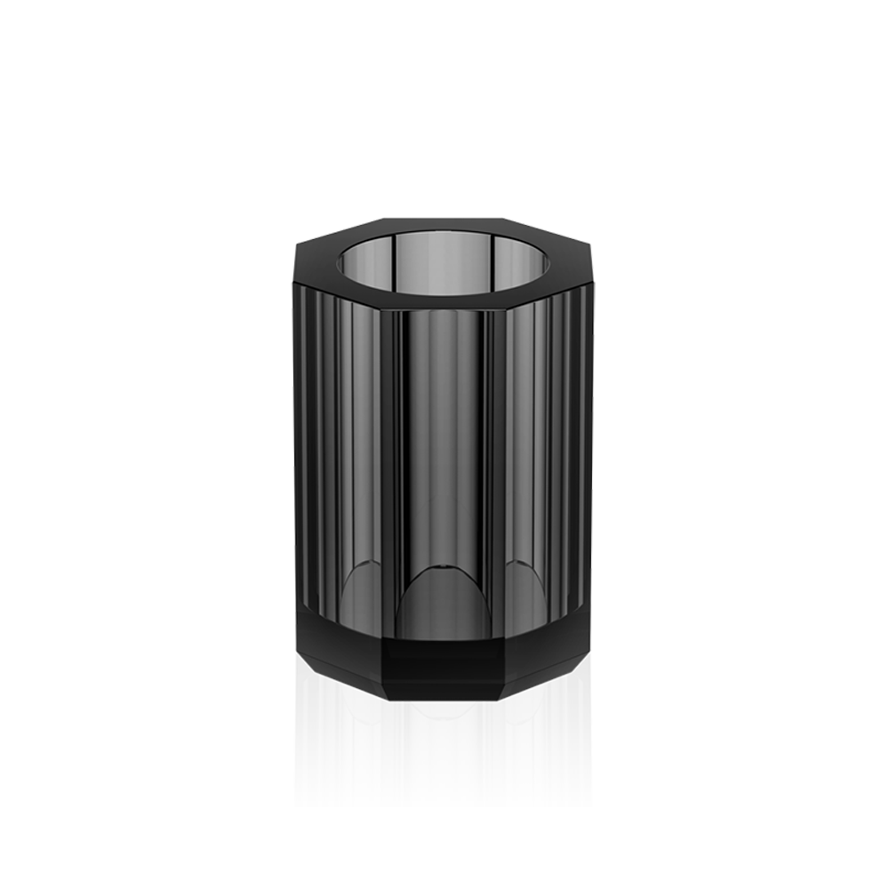 Crystal glass toothbrush tumbler - anthracite