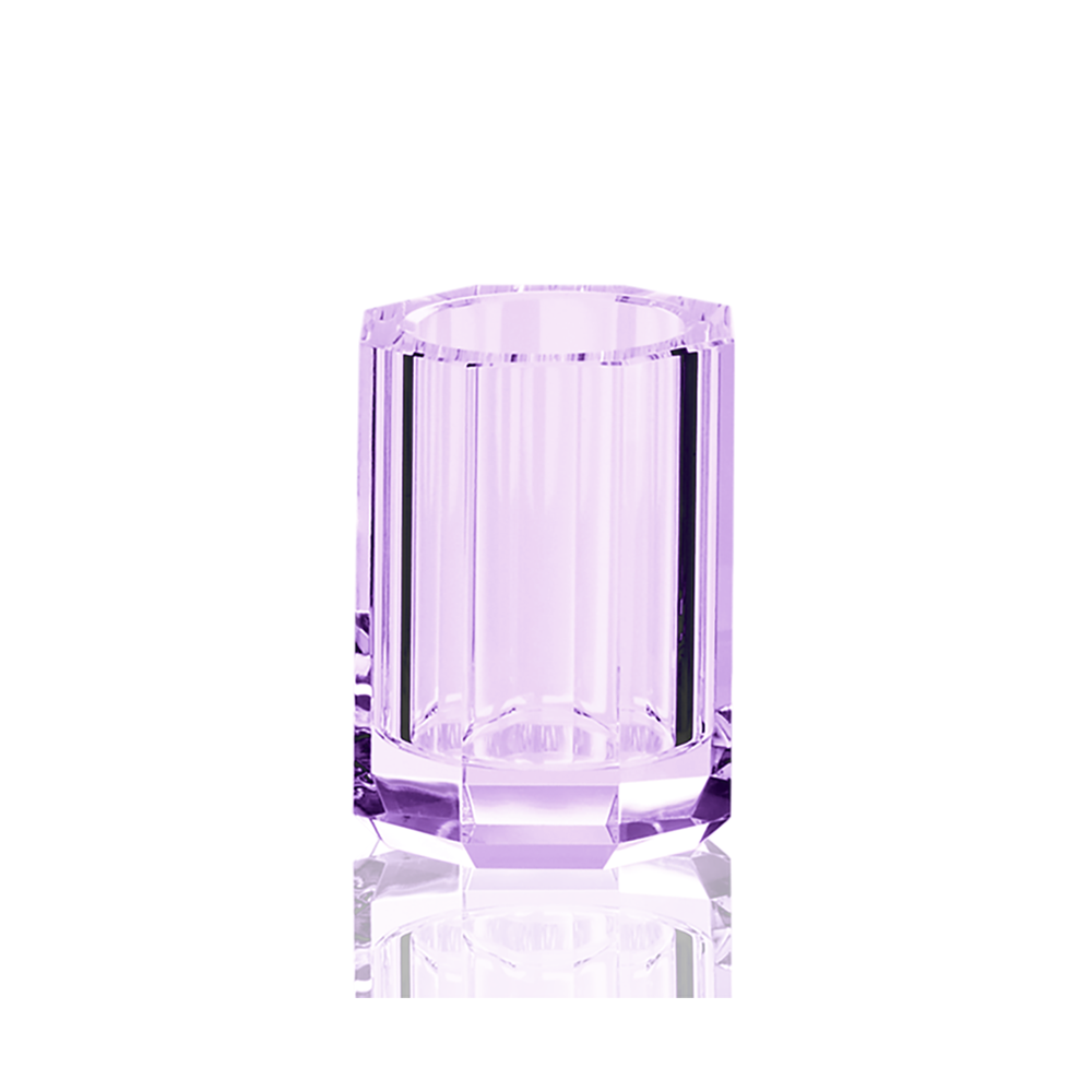 Crystal glass toothbrush tumbler - purple